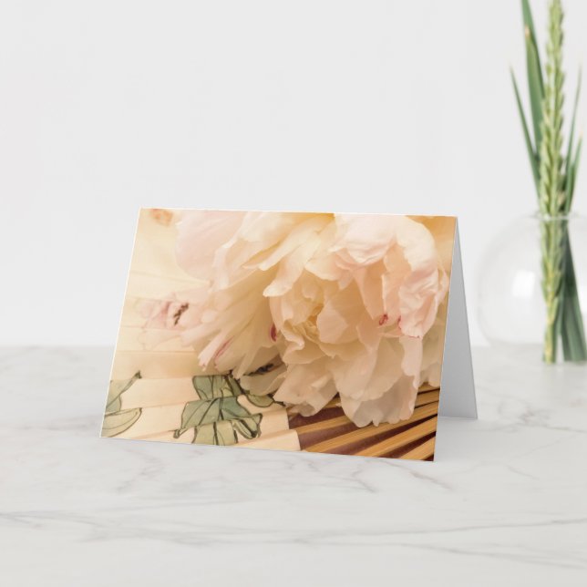 Peony with folding fan card (Front)