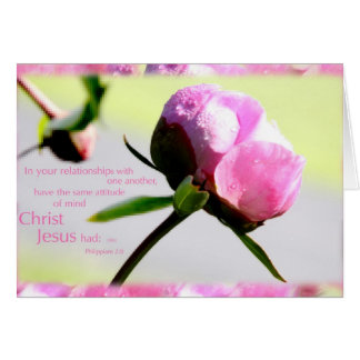 peony with Phillipians 2:8 verse Cards