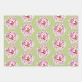 Peony Wrapping Paper Flat Sheet Set of 3 (Front 3)
