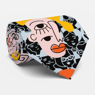 People and faces. PAF2501. Black BG Neck Tie