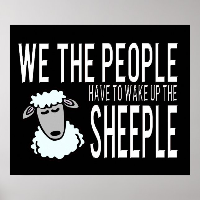 People and Sheeple - Political Humor Poster (Front)