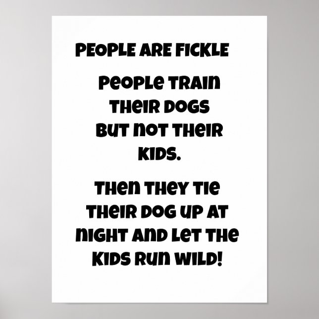 PEOPLE ARE FICKLE POSTER (Front)