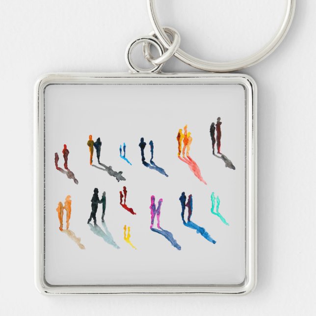 People art watercolor fine art keychain (Front)