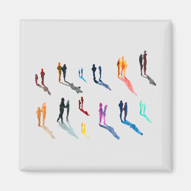 People art watercolor fine art magnet (Front)