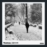 People at park in snowy winter day wall decal<br><div class="desc">People walk at park in a winter day in Istanbul. It snows heavily. Beauty of nature and people in winter concept.</div>