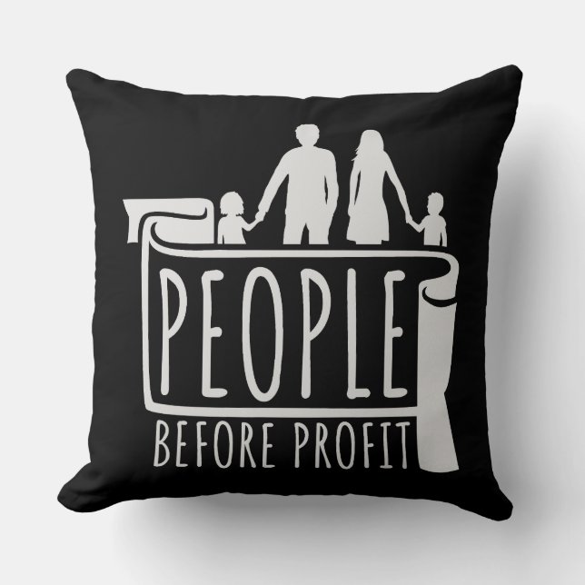 People Before Profit Activism Social Justice Equal Throw Pillow (Front)