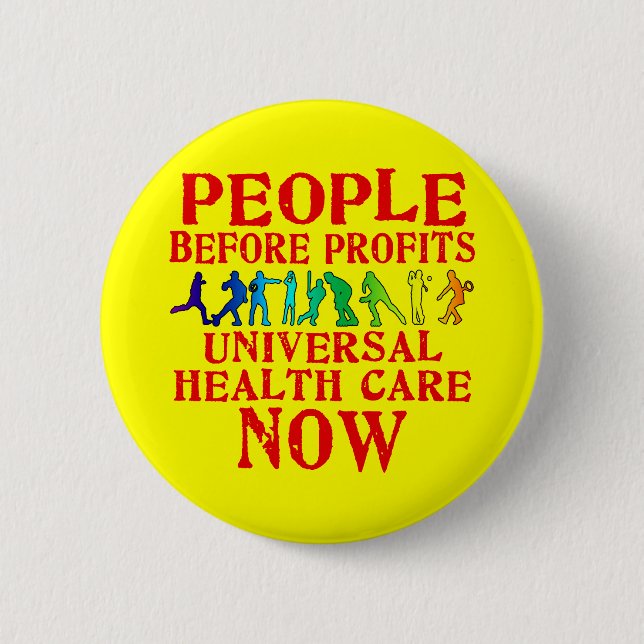 People Before Profits Health Care Design Button (Front)