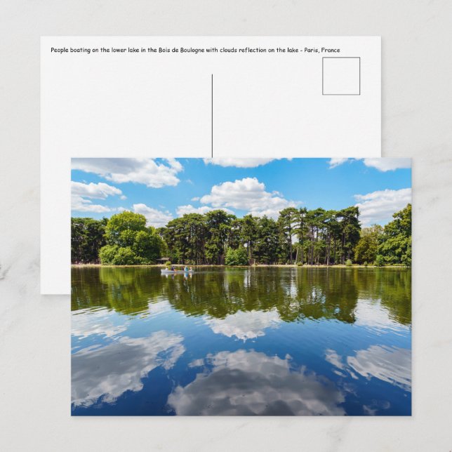 People boating at the Bois de Boulogne - Paris Postcard (Front/Back)