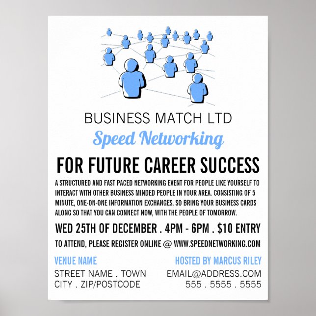 People Connect, Speed Networking Event Advertising Poster (Front)