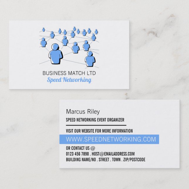People Connect, Speed Networking Event Organizer Business Card (Front/Back)
