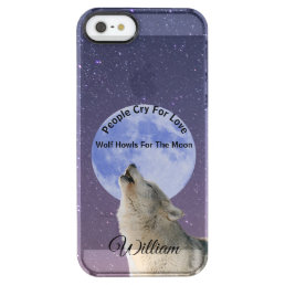 People Cry For Love Wolf Howls For Moon Customized Clear iPhone SE/5/5s Case