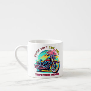 People Don't Take Trips: Vintage Retro Style Bike Espresso Cup