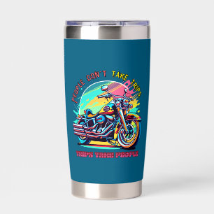 People Don't Take Trips: Vintage Retro Style Bike Insulated Tumbler
