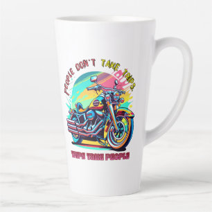 People Don't Take Trips: Vintage Retro Style Bike Latte Mug