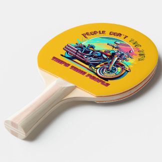 People Don't Take Trips: Vintage Retro Style Bike Ping Pong Paddle