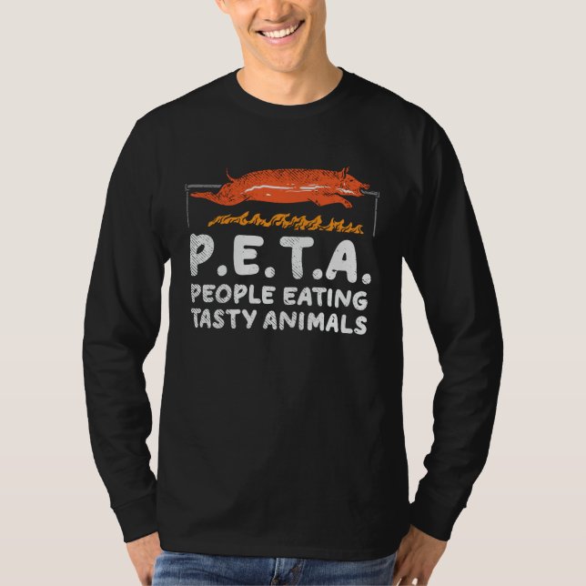People Easting Tasty Animals BBQ T-Shirt (Front)