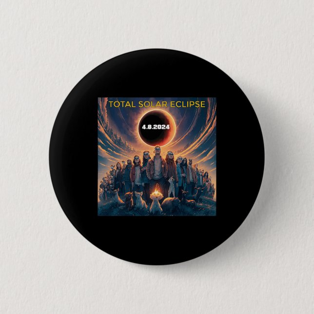 People Eclipse Gles Total Solar Eclipse 2024  Button (Front)