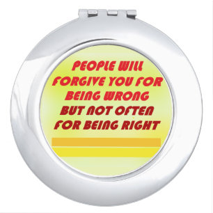 People forgive sorry concern poem words logo compact mirror