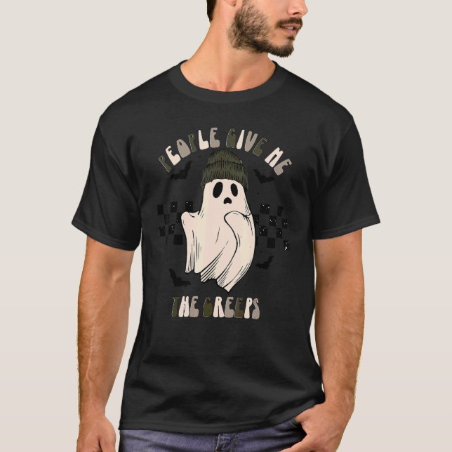 People Give Me The Creeps Cute Ghosts Spooky Ghost T-Shirt (Front)