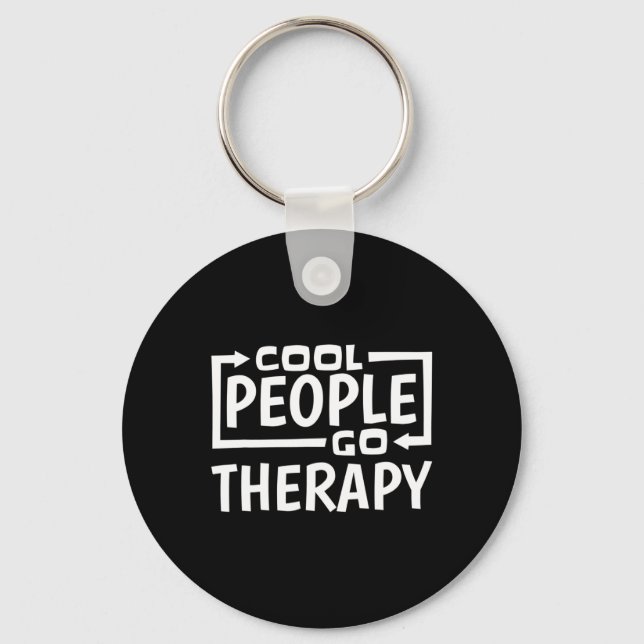 People Go Therapy Mental Health Suicide Awareness  Keychain (Front)