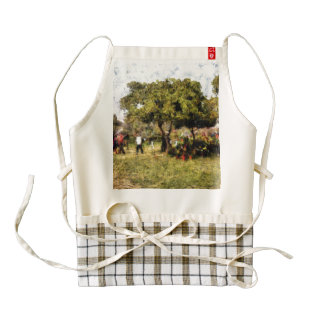 People in a garden zazzle HEART apron
