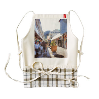People in a shopping area zazzle HEART apron