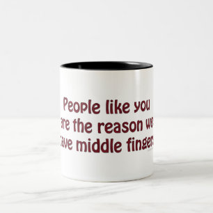 People Like You Fingers Two-Tone Coffee Mug