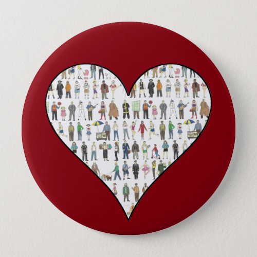 People NYC New York Citizens Neighbors Red Heart Pinback Button