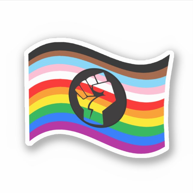People of Color Progress Pride Flag Sticker (Front)