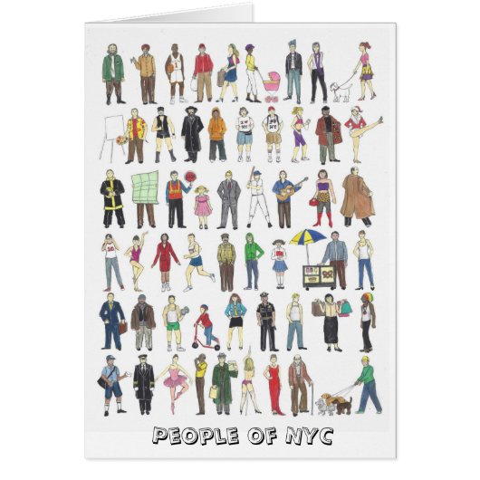 People of NYC Illustrated New Yorkers City Cards (Front)