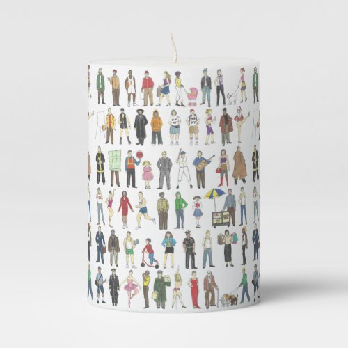 People of NYC Love New York City Humans Citizens Pillar Candle