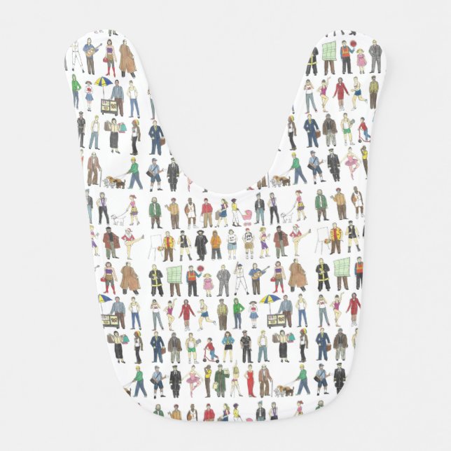 People of NYC New York City Citizens Boroughs Baby Bib (Front)