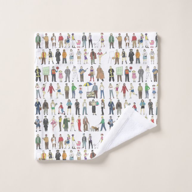 People of NYC New York City Citizens Neighbors Bath Towel Set (Wash Cloth)