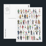 People of NYC New York City Citizens Residents Postcard<br><div class="desc">This is a postcard featuring the various inhabitants of New York City. Printed from an original watercolor illustration, all types of citizens of NYC are represented, from cabbies to hipsters to Times Square tourists, and everyone in between. Spot New Yorkers from Brooklyn, Queens, Manhattan, Staten Island, and The Bronx! Don't...</div>