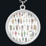 People of NYC New York City Humans Art Necklace<br><div class="desc">Features an original pen-and-ink and watercolor illustration of all of the various inhabitants of New York City's five boroughs,  including doormen and dog walkers and nannies and hipsters and cabbies and tourists,  and just about everyone in between! Ideal for anyone who lives in or loves NYC.</div>