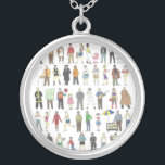 People of NYC New York City Humans Art Necklace<br><div class="desc">Features an original pen-and-ink and watercolor illustration of all of the various inhabitants of New York City's five boroughs,  including doormen and dog walkers and nannies and hipsters and cabbies and tourists,  and just about everyone in between! Ideal for anyone who lives in or loves NYC.</div>