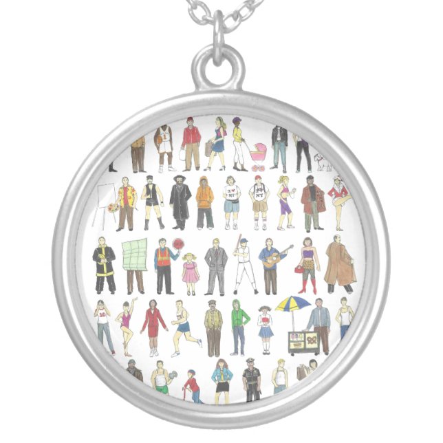 People of NYC New York City Humans Art Necklace (Front)
