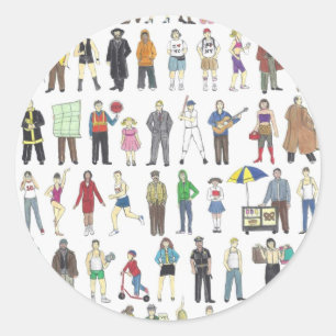 People of NYC New York City Humans Citizens Classic Round Sticker