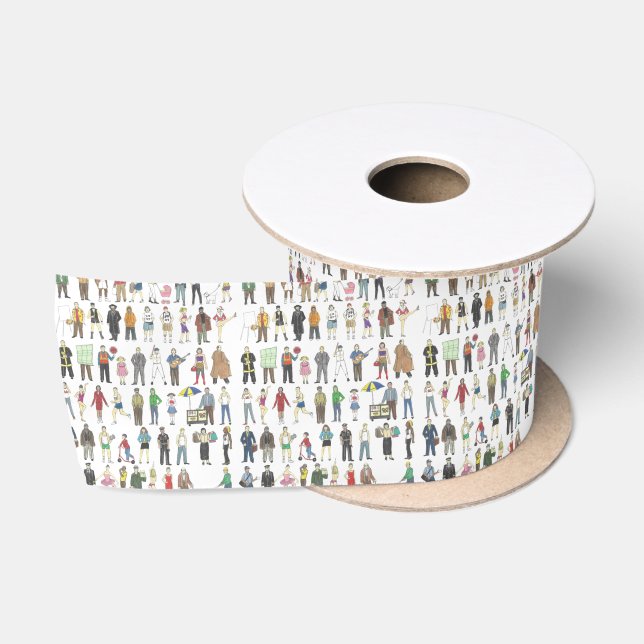 People of NYC New York City Watercolor Ribbon (Spool)
