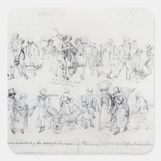 People of Various Occupations Square Sticker (Front)