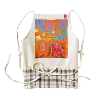 People outside on streets zazzle HEART apron