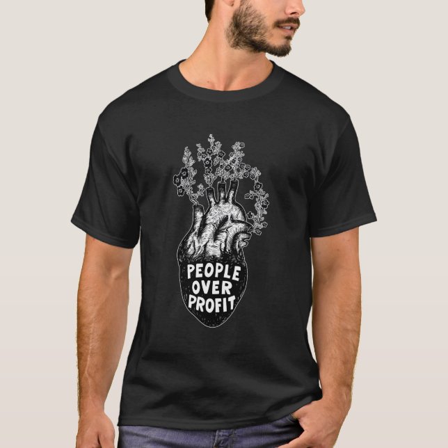 People Over Profit Democratic Socialism Pro Social T-Shirt (Front)