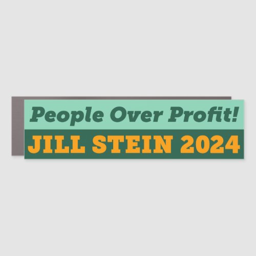 People Over Profit Jill Stein 2024 Bumper Car Magnet