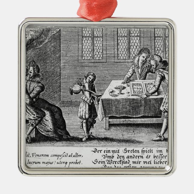 People Playing Backgammon Metal Ornament (Front)