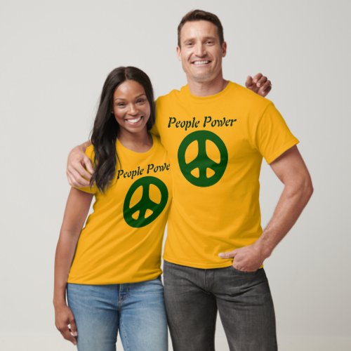 People Power Big Green Peace Sign T_Shirt
