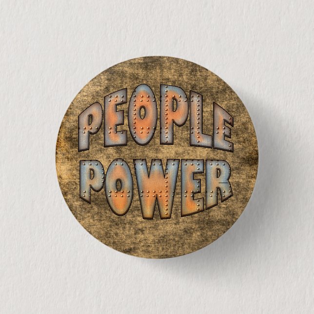 People Power Time for Change Motivation Gift Pinback Button (Front)