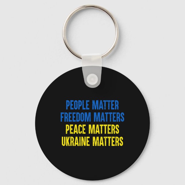 People Problem Freedom Problems Peace Problems Ukr Keychain (Front)