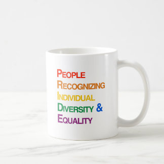 PEOPLE RECOGNIZING INDIVIDUAL DIVERSITY AND EQUALI COFFEE MUG