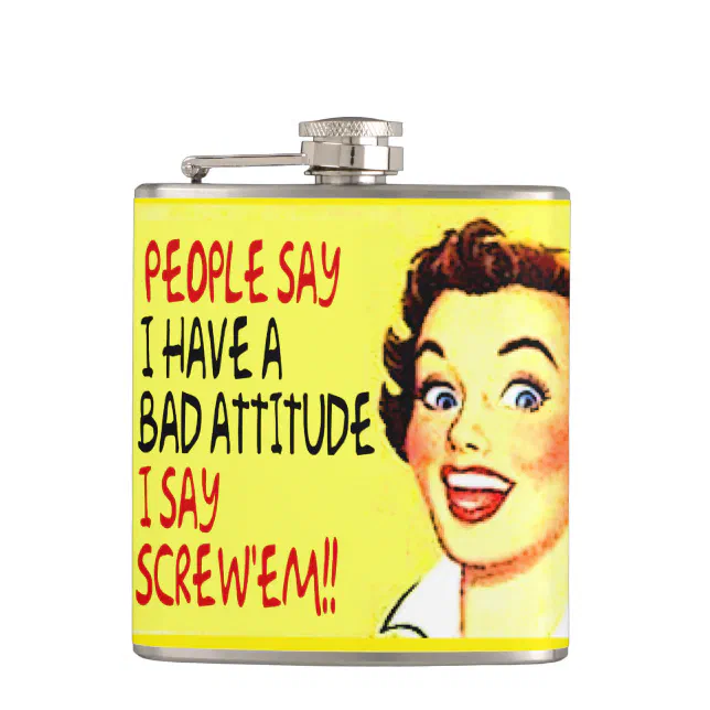 Toppa Ricamata Termoadesiva 'People Say I Have A Bad Attitude' – 10 X 3,8 Cm