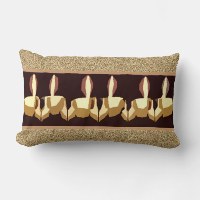 People Shadows Outlines Pattern Lumbar Pillow (Front)